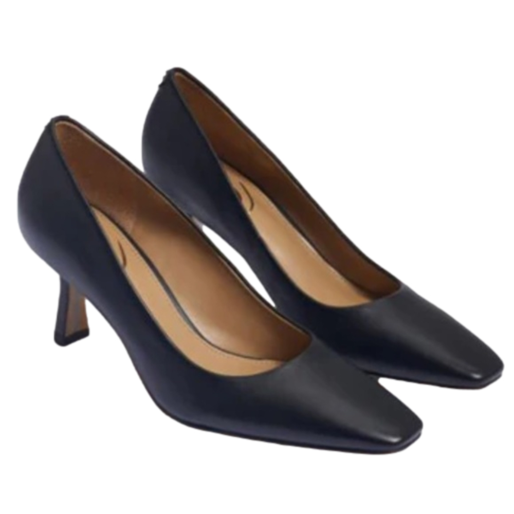 SAM EDELMAN Rika Kitten Heel Black Leather Size 7.5